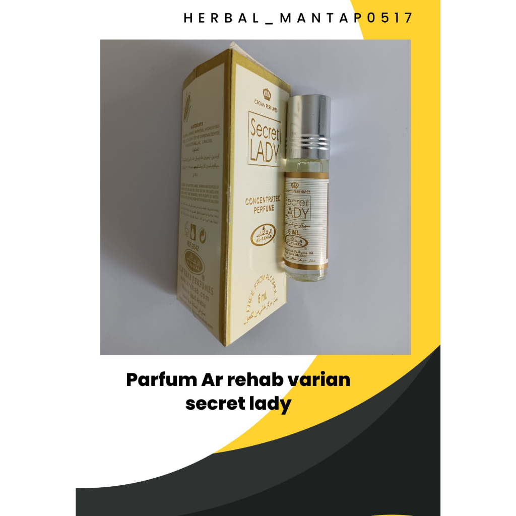 PARFUM AL REHAB | Varian SECRET LADY I Parfum Roll On Al Rehab 6 ml | Al Rehab Perfume 6 ml