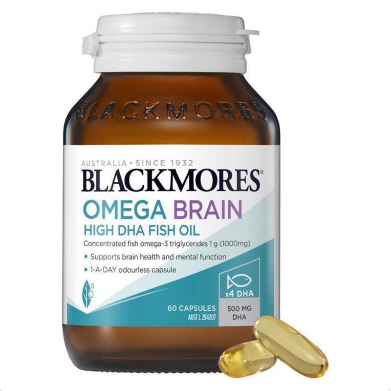 Blackmores Omega Brain High DHA Fish Oil - 60 Capsules (Exp 04/2025)
