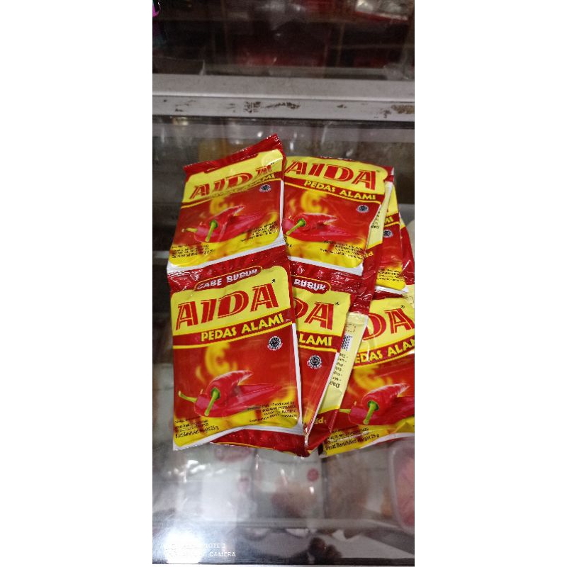 

Cabe Bubuk Aida /Cabe bubuk sachet 25gr/Cabe tabur halus