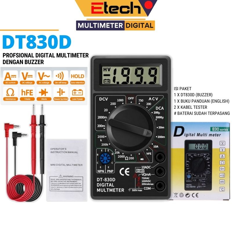 multi tester digital DT-830D, avometer digital tester dt-830D