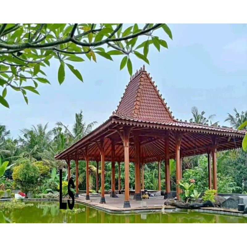 pendopo joglo kayu kerajinan furniture  kayu jati asli pengrajin Jepara mewah bagus
