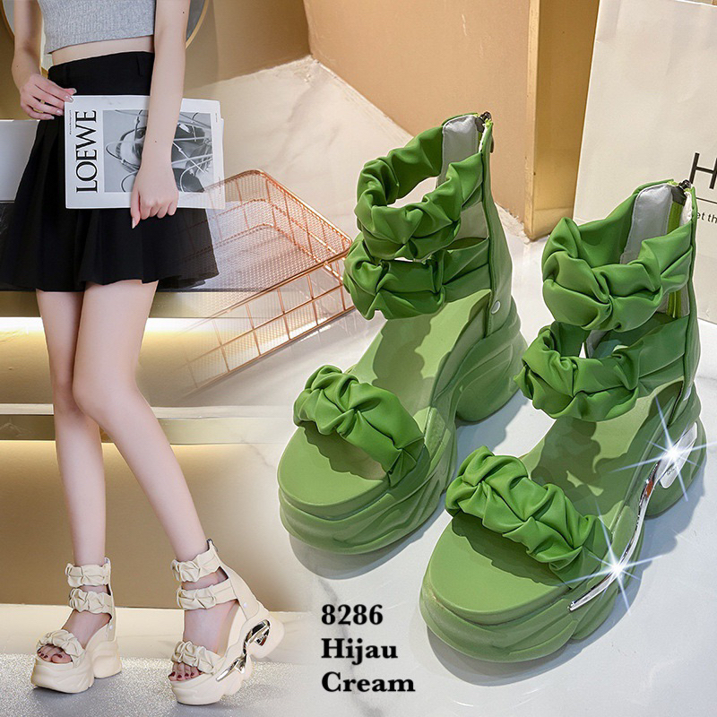 SANDAL WEDGES WANITA   FASHION KOREA 8286