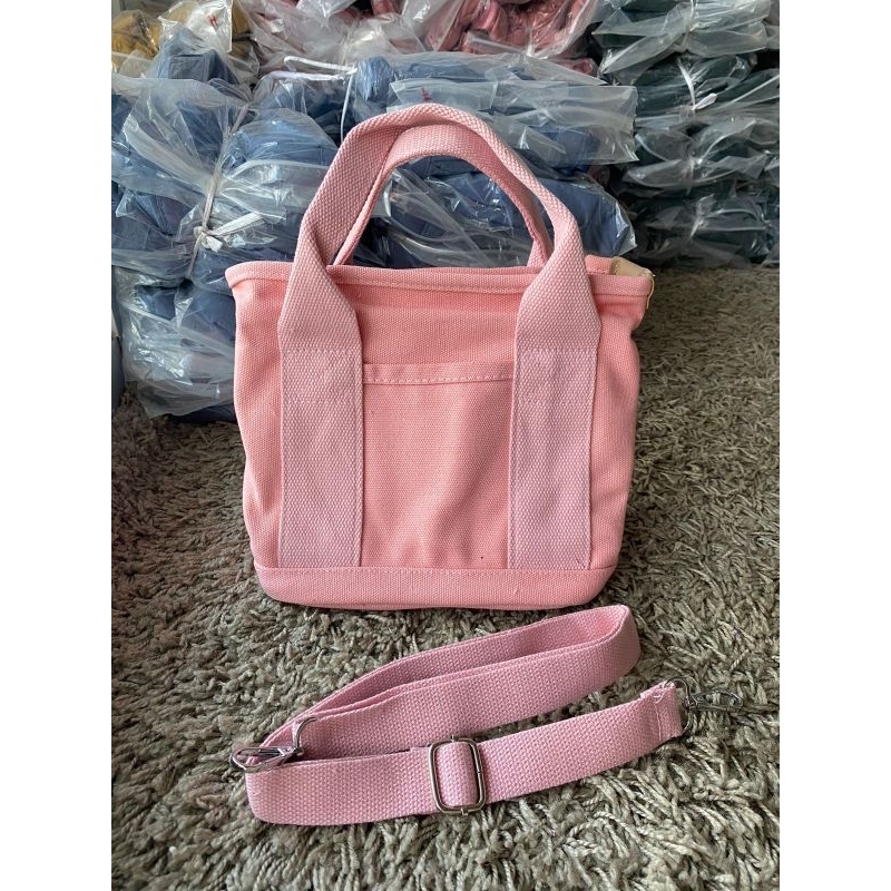 2in1 Slingbag Kanvas Import Selempang Jinjing Wanita Bahan Tebal
