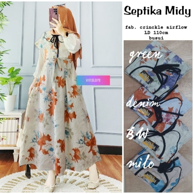 Baju Gamis Wanita Maxi Midi Dress  Septika Motif Busui