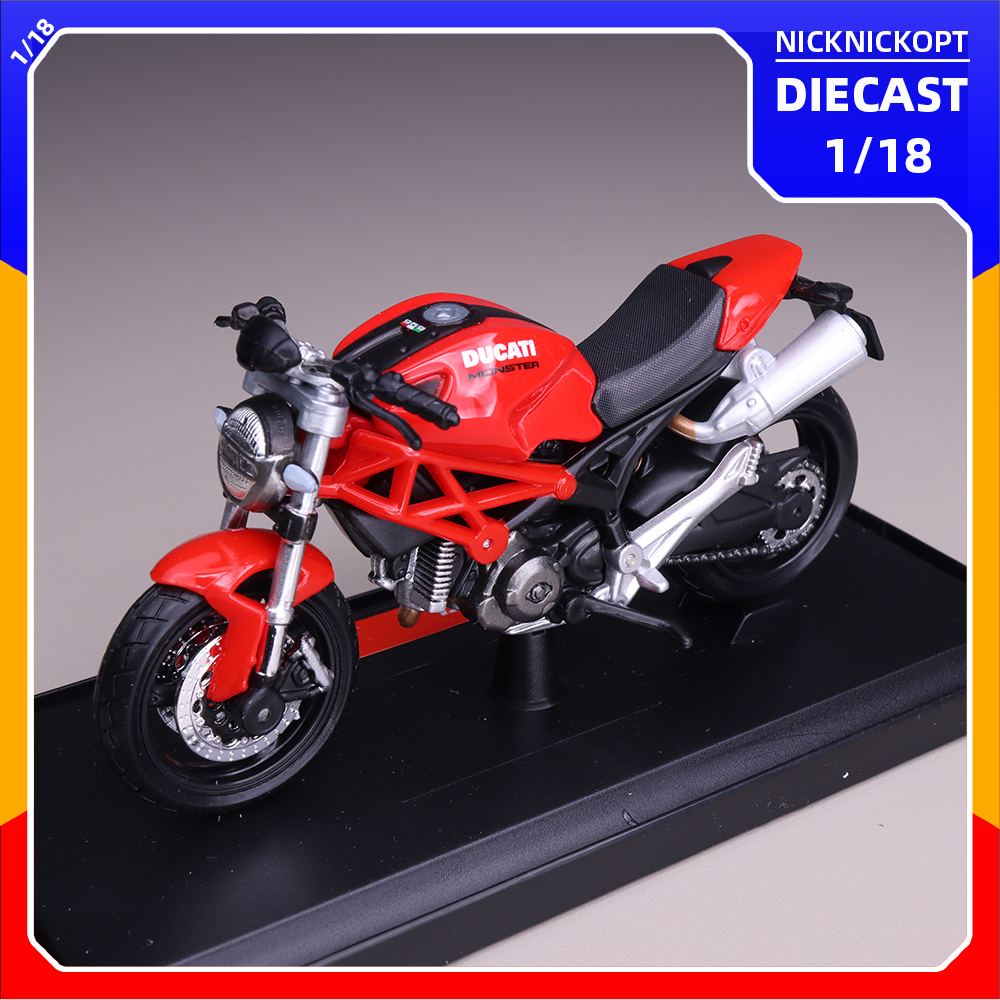 Miniatur Motor Maisto Ducati Monster 696 Skala 1:18 Diecast Mainan Koleksi
