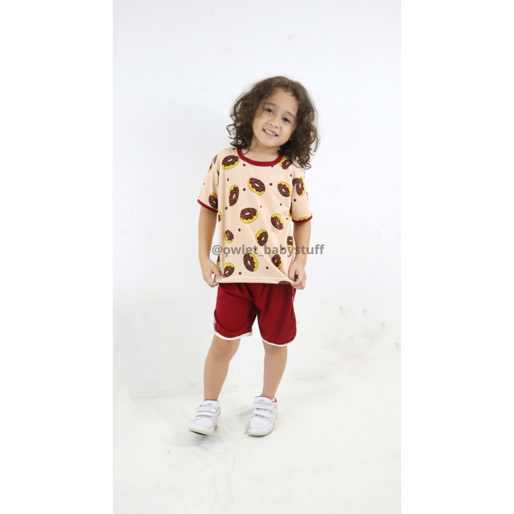 Owlet - setelan anak perempuan / setelan anak bergambar / setelan anak full print