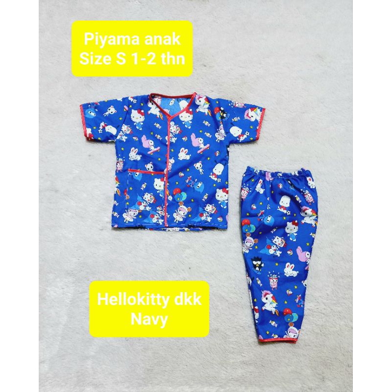 Piyama anak motif karakter 1-2thn. bisa pilih motif. katun dispers. baju anak.