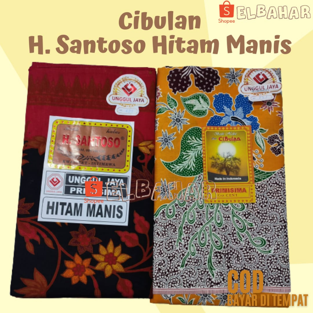 Kain Batik Hitam Manis Cibulan | Batik Warna Bahan Baju Seragam H Santoso Produksi Unggul Jaya