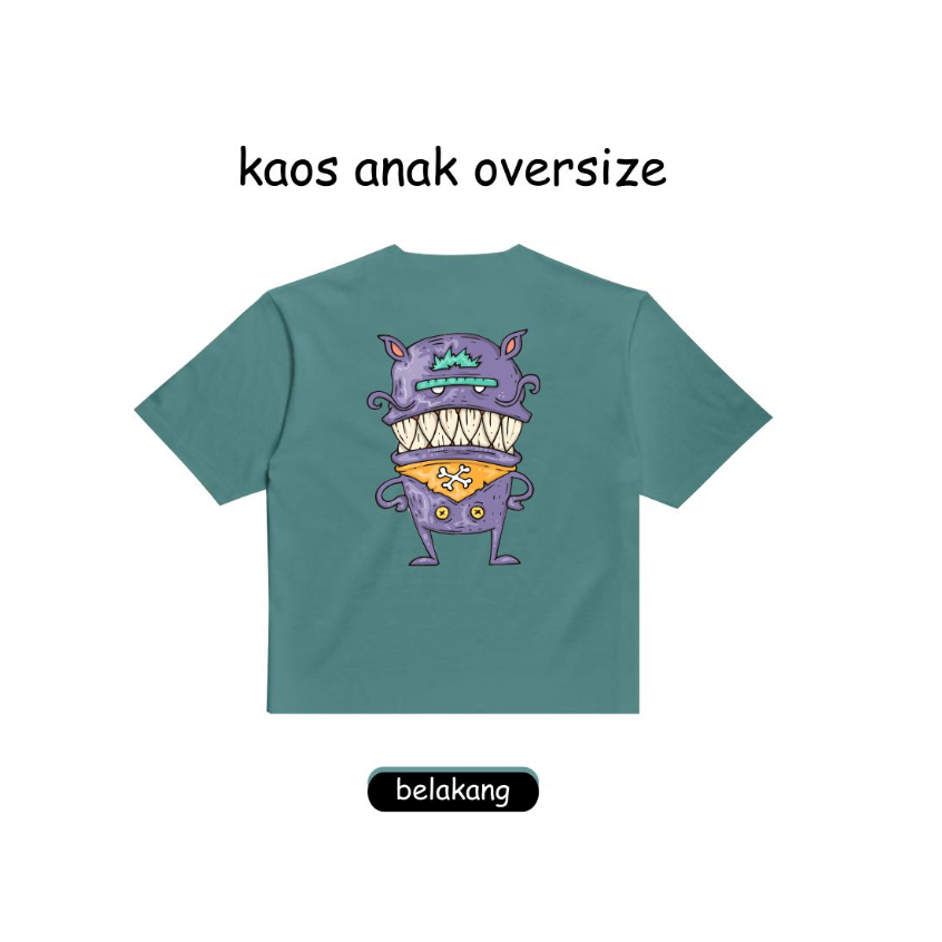 Dikids OVERSIZED - Baju Anak Umur 2-12 tahun Unisex - Plankton - Kaos Anak Laki laki Perempuan Terlaris