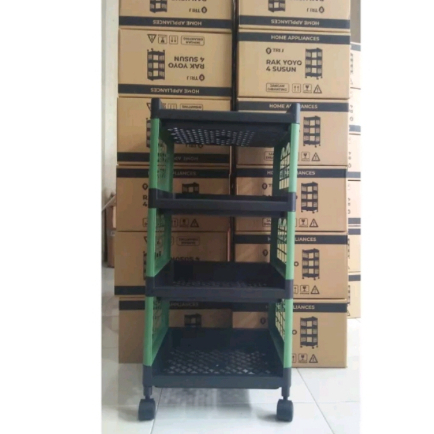 RAK YOYO RAK SERBAGUNA 4 SUSUN 4 RODA LEMARI PELASTIK RUMAH