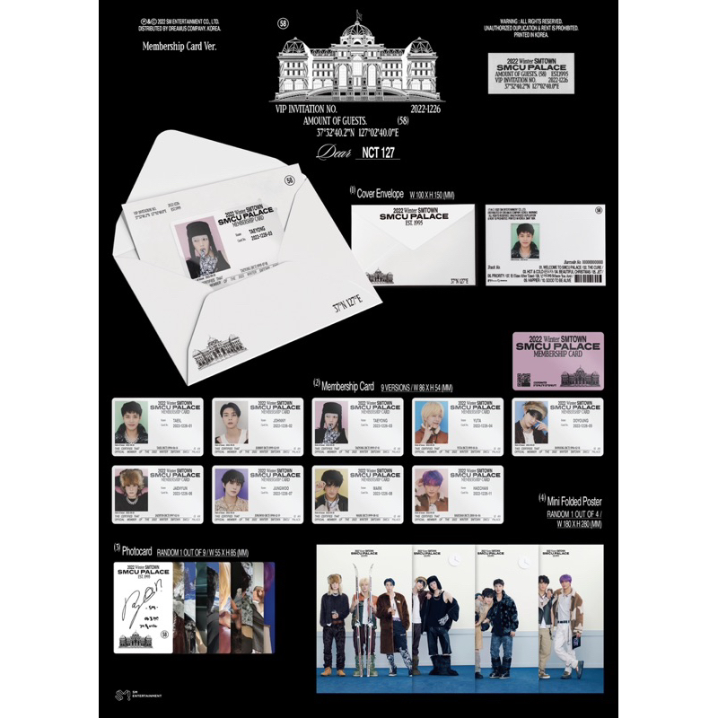 [READY STOCK] 2022 Winter SMTOWN : SMCU PALACE (Membership Card Ver.) NCT 127, NCT DREAM, WAYV, SHOTARO SUNGCHAN, RED VELVET &amp; aespa SEALED