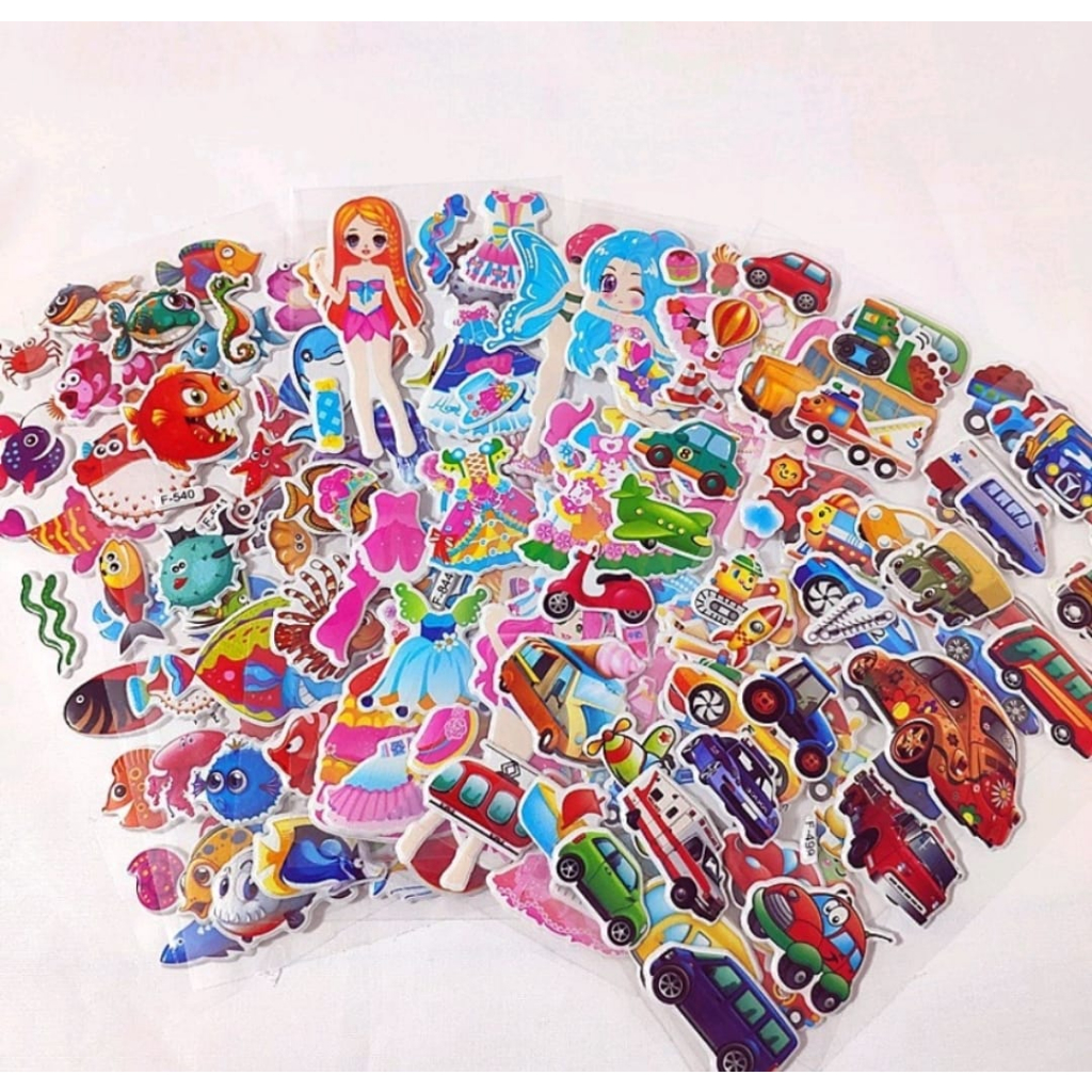

STIKER 3D ANAK / STICKER TIMBUL / MAINAN TEMPEL KARAKTER / STIKER 3D KARAKTER