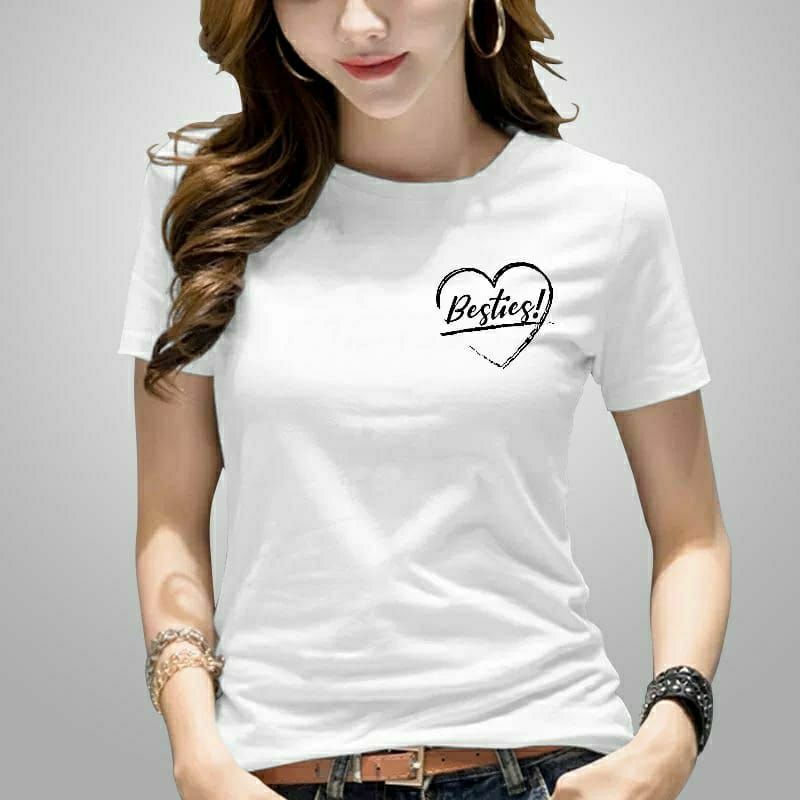 KAOS BESTIE WANITA HITAM PUTIH