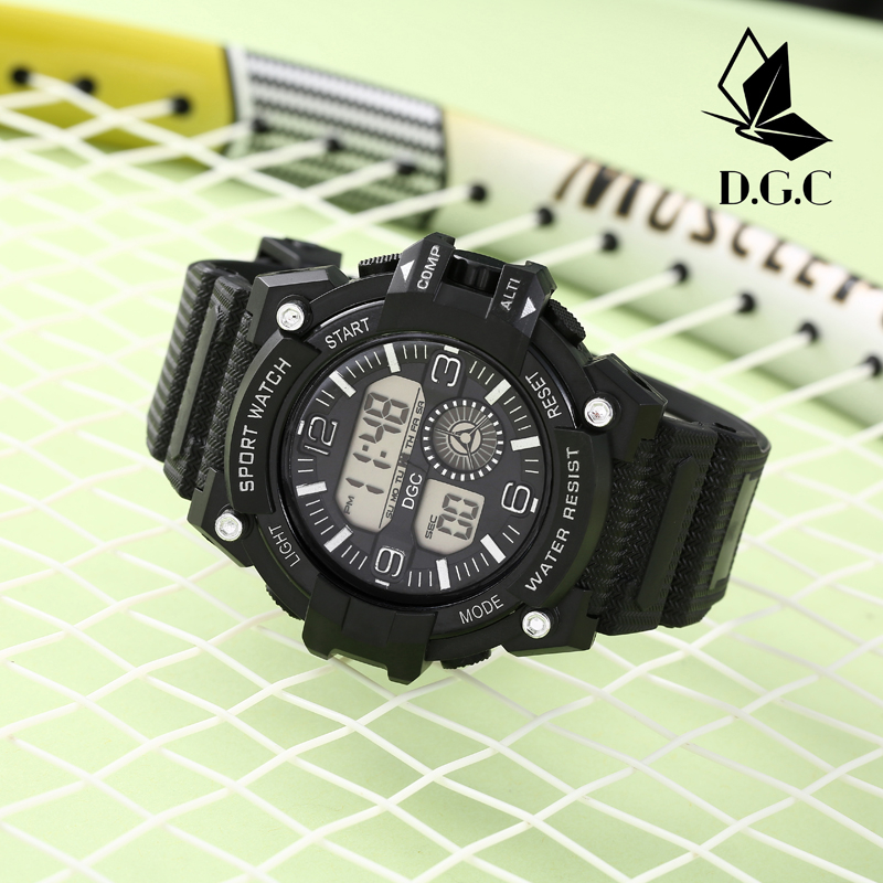 Jam Tangan Pria Wanita Digital Rubber Sport Bulat Led Couple Anak Remaja Dan M193