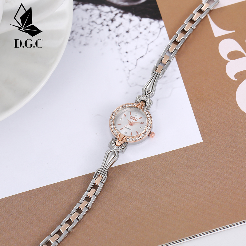 Jam Tangan Wanita Stainless Steel Analog Quartz Elegan Fashion Import Cewek Gelang W264