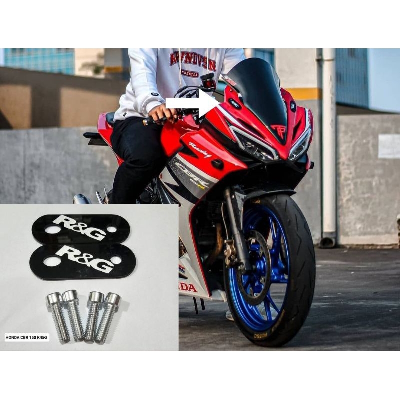 Mirror blanking variasi tutup lubang spion variasi honda CBR 150 R kode K45G harga sepasang kiri kan