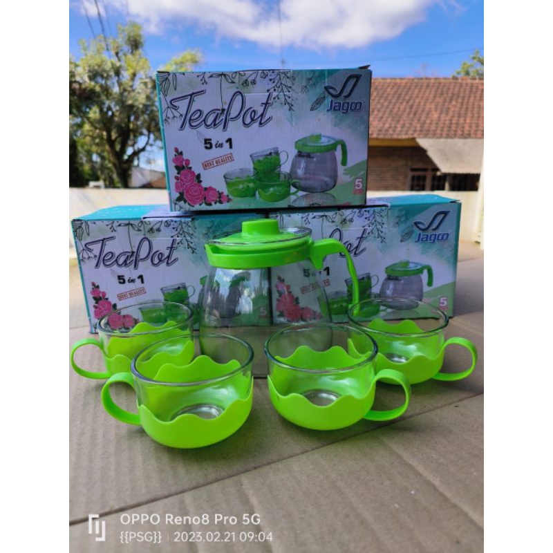 

TEA POT SET WARNA HIJAU
