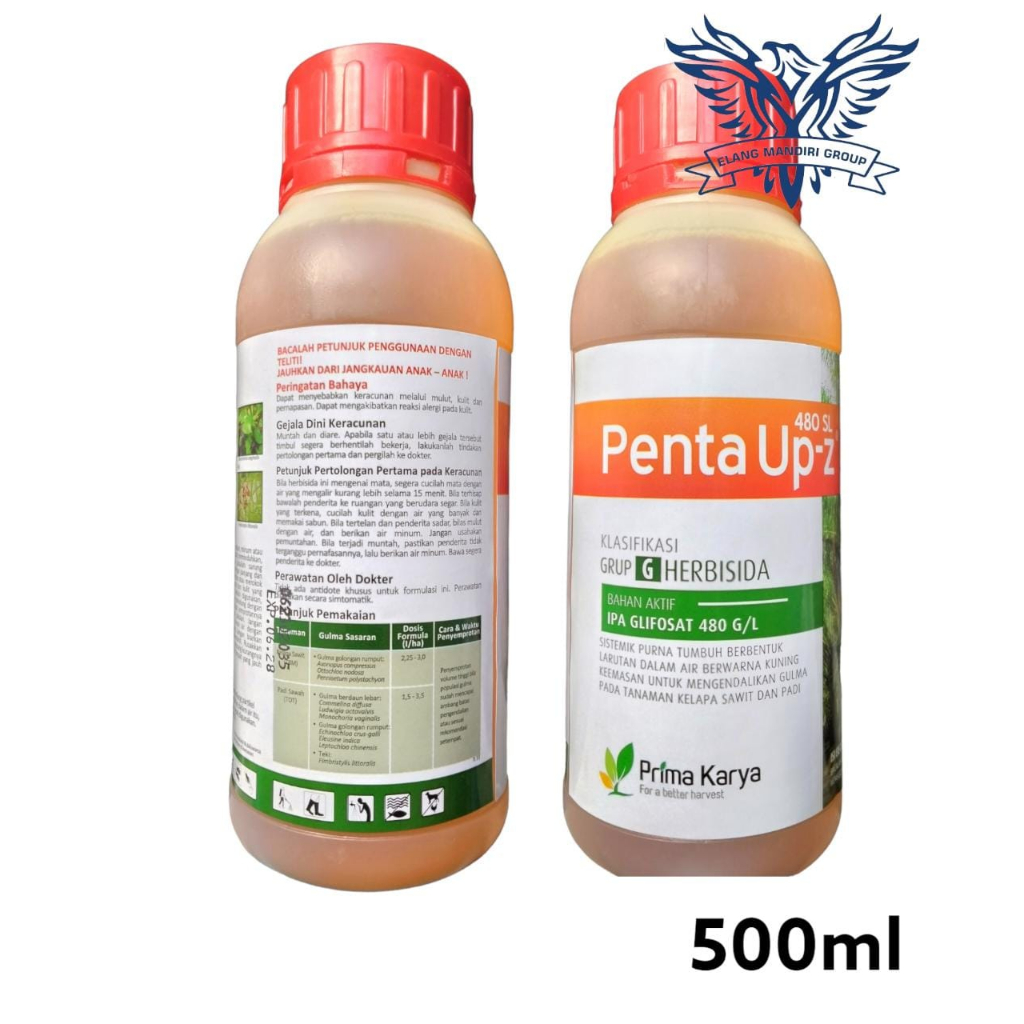 Penta UP Z 500ml Herbisida IPA Glifosat 480 g/L  Pembasmi Gulma Sampai ke akar Prima Karya Round Up