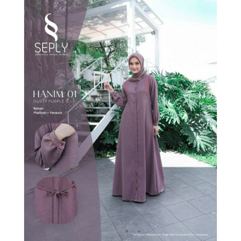 HANIM 01 DUSTY PURPLE, DARK TURQUOISE/GAMIS SANTAI/GAMISCASUAL/OOTDKECE