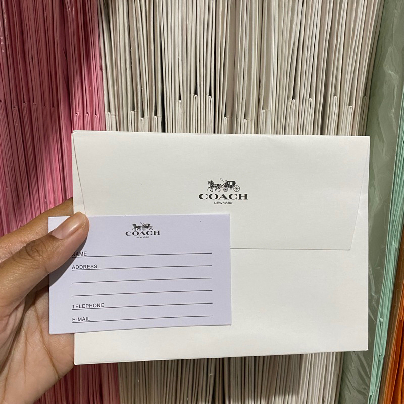 Amplop Coach Card Paper Kelengkapan Tas atau Dompet Branded 1 set Envelope Card