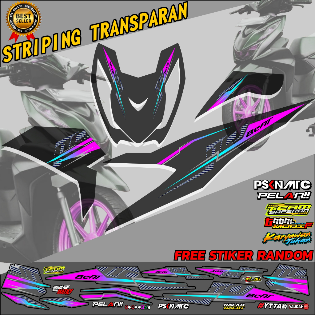 STRIPING BEAT DELUXE STIKER TRANSPARAN BEAT DELUXE