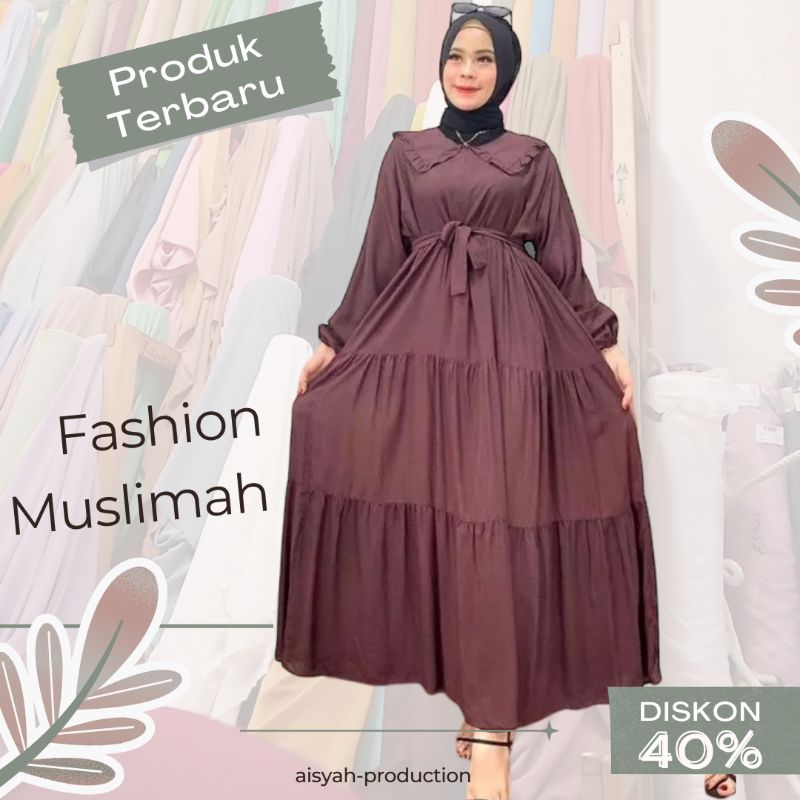 Gamis polos rempel susun-gamis rempel susun polos-gamis susun busui terlaris-gamis susun 3 model bar