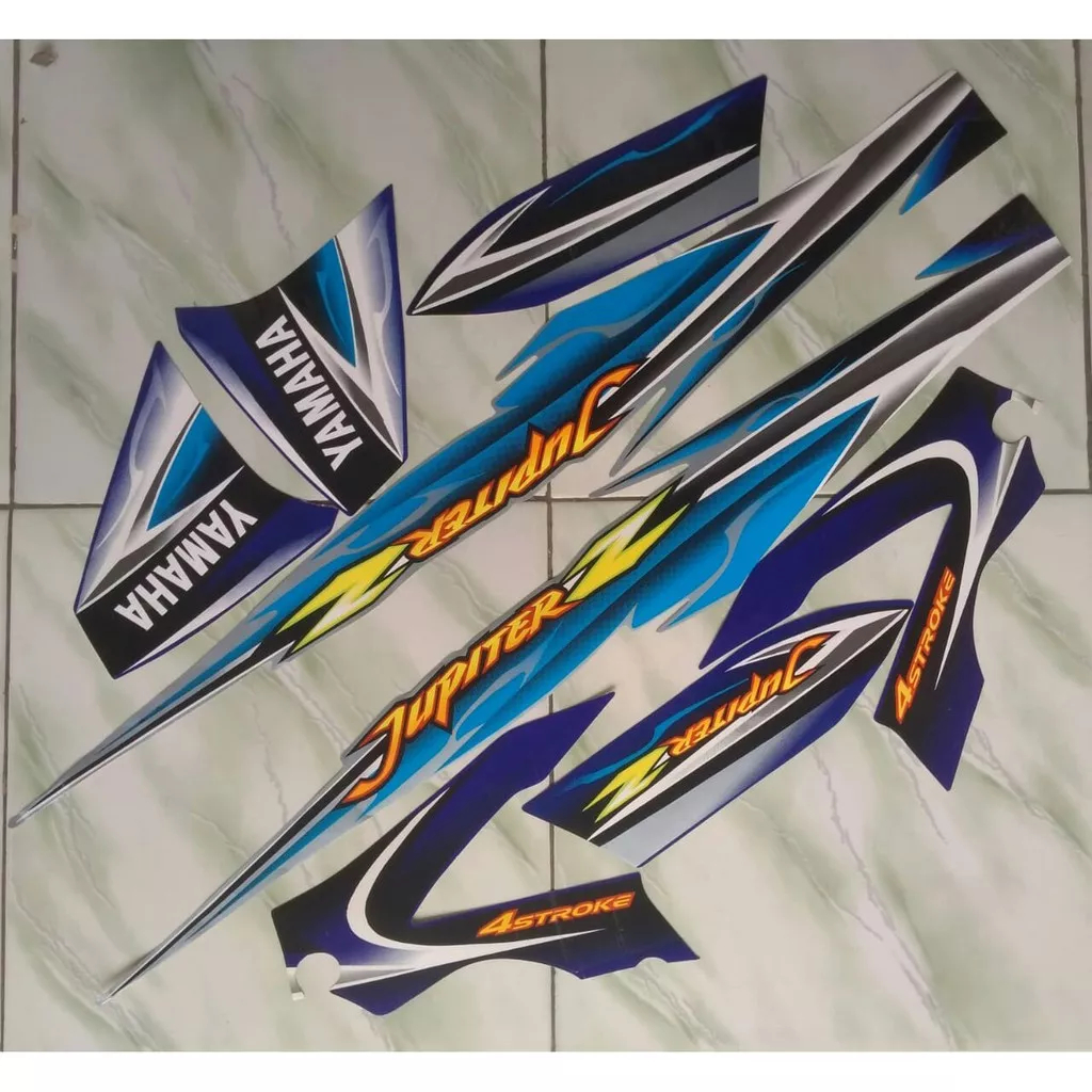 stiker striping jupiter z 2005 silver biru lis body berkualitas original