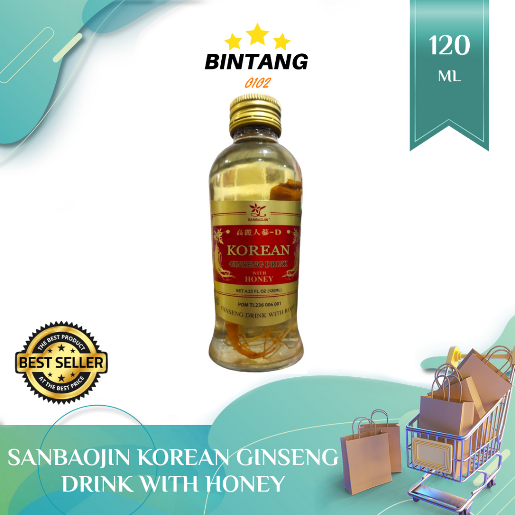 

SANBAOJIN Korean Ginseng Drink With Honey 120ml CV SALIM