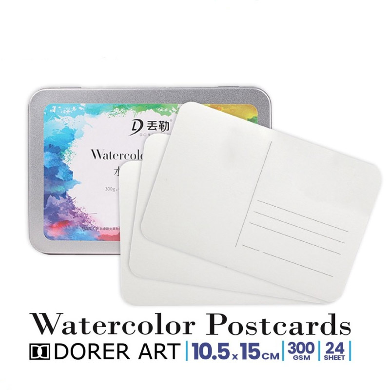 

Dorerart Watercolor Postcards 300g 10.5×15 cm /Kertas Cat Air Paper Metal Box