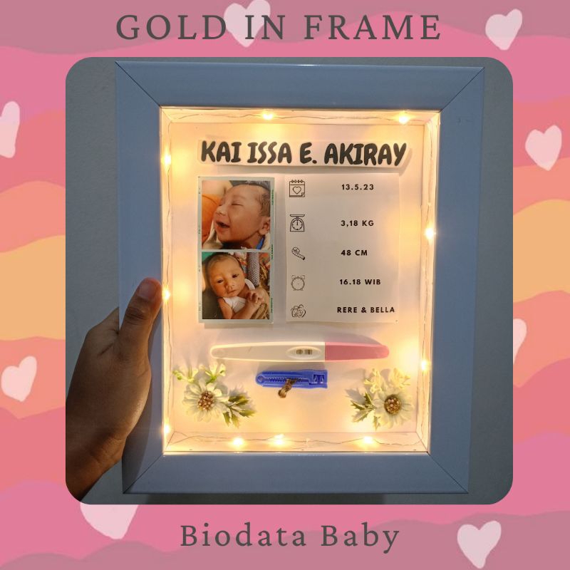BIODATA BABY 3D | FRAME BIODATA BAYI | KADO KELAHIRAN
