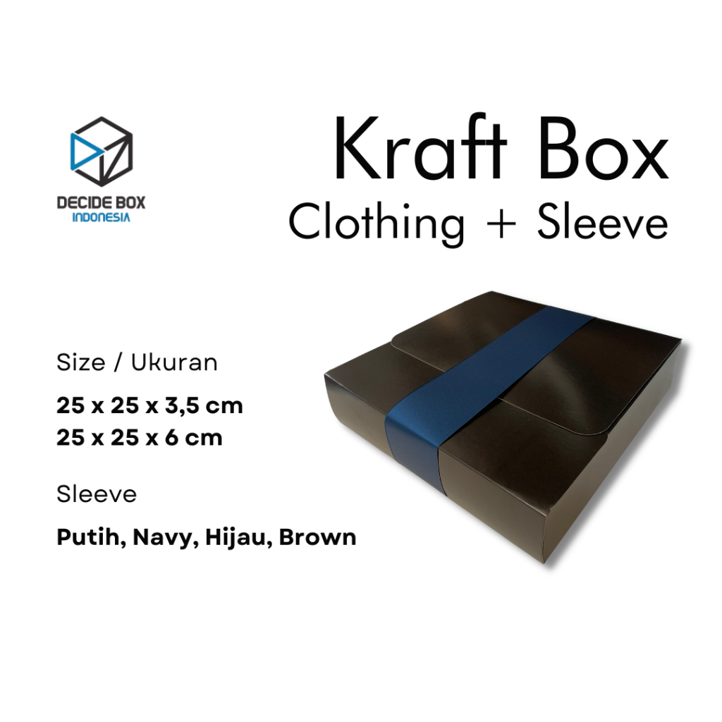 

Decide Box Indonesia - Kardus / Kraft Clothing Box Model Full Black With Sleeve / Kotak Kado Hampers Baju / Hoodie Untuk Ulang Tahun / Anniversary Model Clothing Box Hitam + Sleeve Aneka Warna.