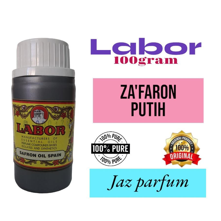 (100 GRAM) SAFRON OIL SPAIN 100 GRAM BY LABOR. BIBIT PARFUM AROMA ZAFARON PUTIH PARFUM MURNI SEGEL