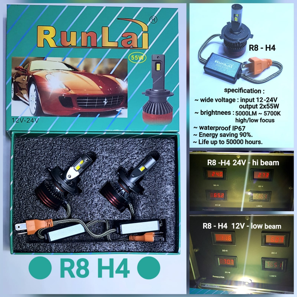 Lampu LED R8 H4