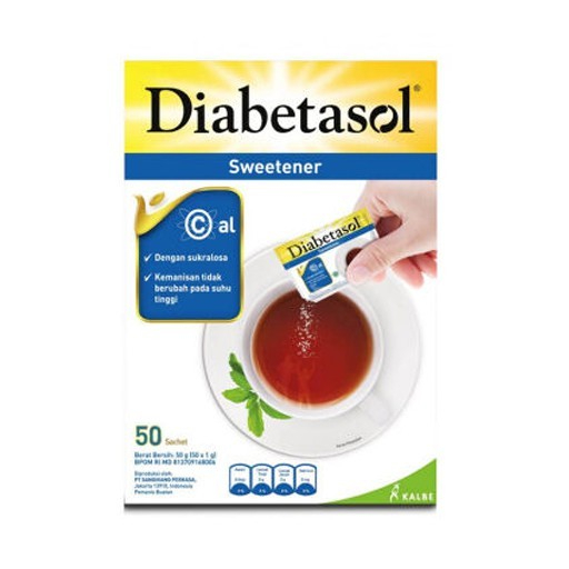 

Diabetasol Sweetener 75gr 50s - Pengganti Gula