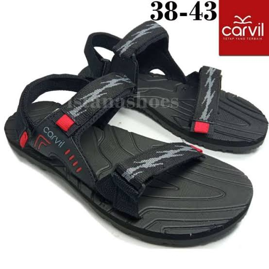 Sendal gunung Carvil Equator abu & merah size 38-43