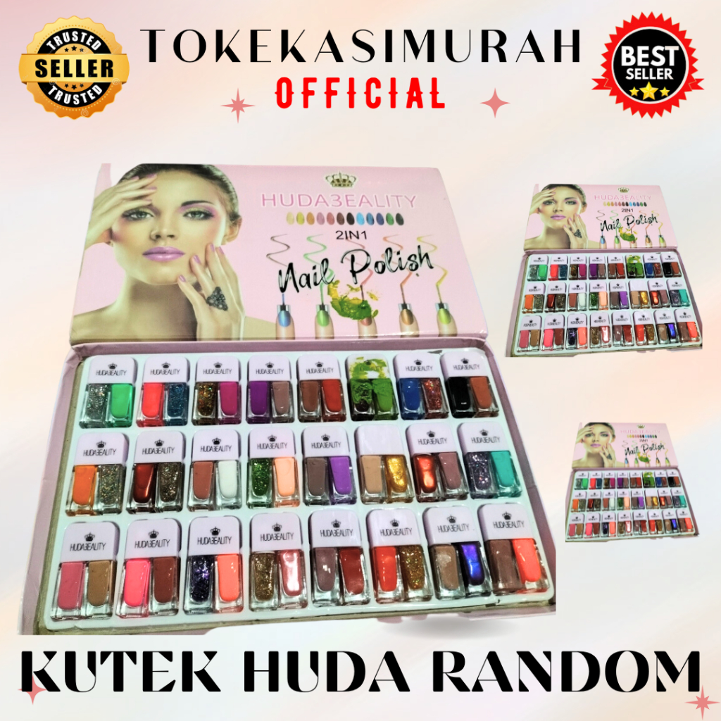 Kutek Nail Art Kutek Huda Beality 2 In 1 Kutek Nail Polish Kutek Dua Warna Random 58 ML