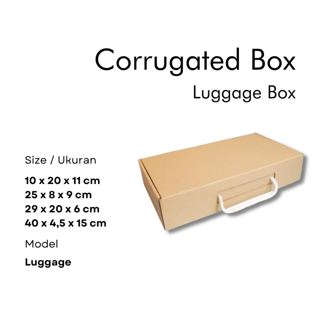 

Decide Box Indonesia - Kardus, Kotak Kado, Kotak Kue, Packaging, Kemasan, Box, Hampers Model Koper Polos Cokelat / Corrugated Box Luggage Model Plain.