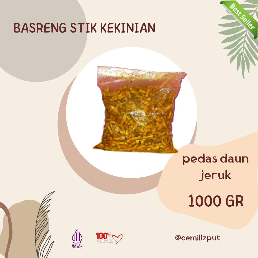 

Basreng Pedas Daun Jeruk Isi 1 kg Basreng Stik Gurih Cemillzput 1000gr