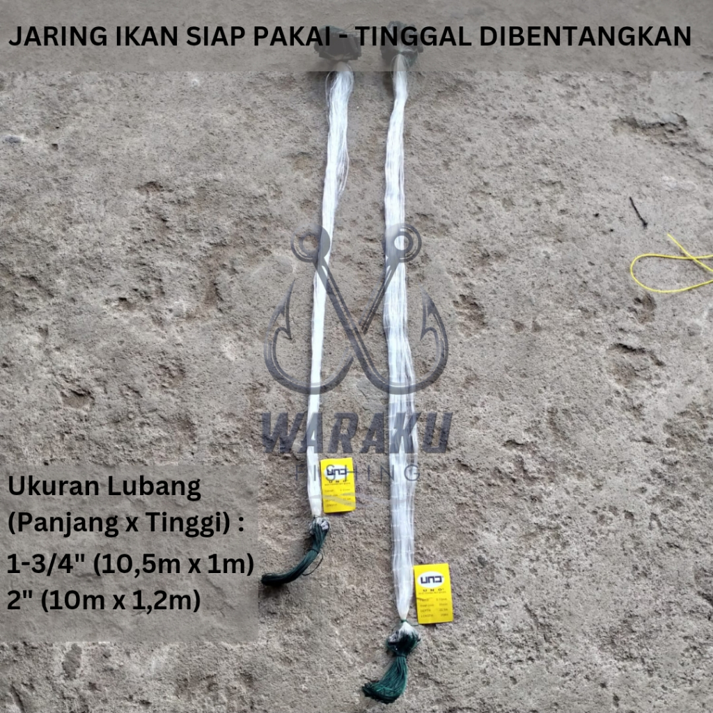 Jaring Ikan / Pukat Jadi Siap Pakai Panjang 10 Meter CAP UNO