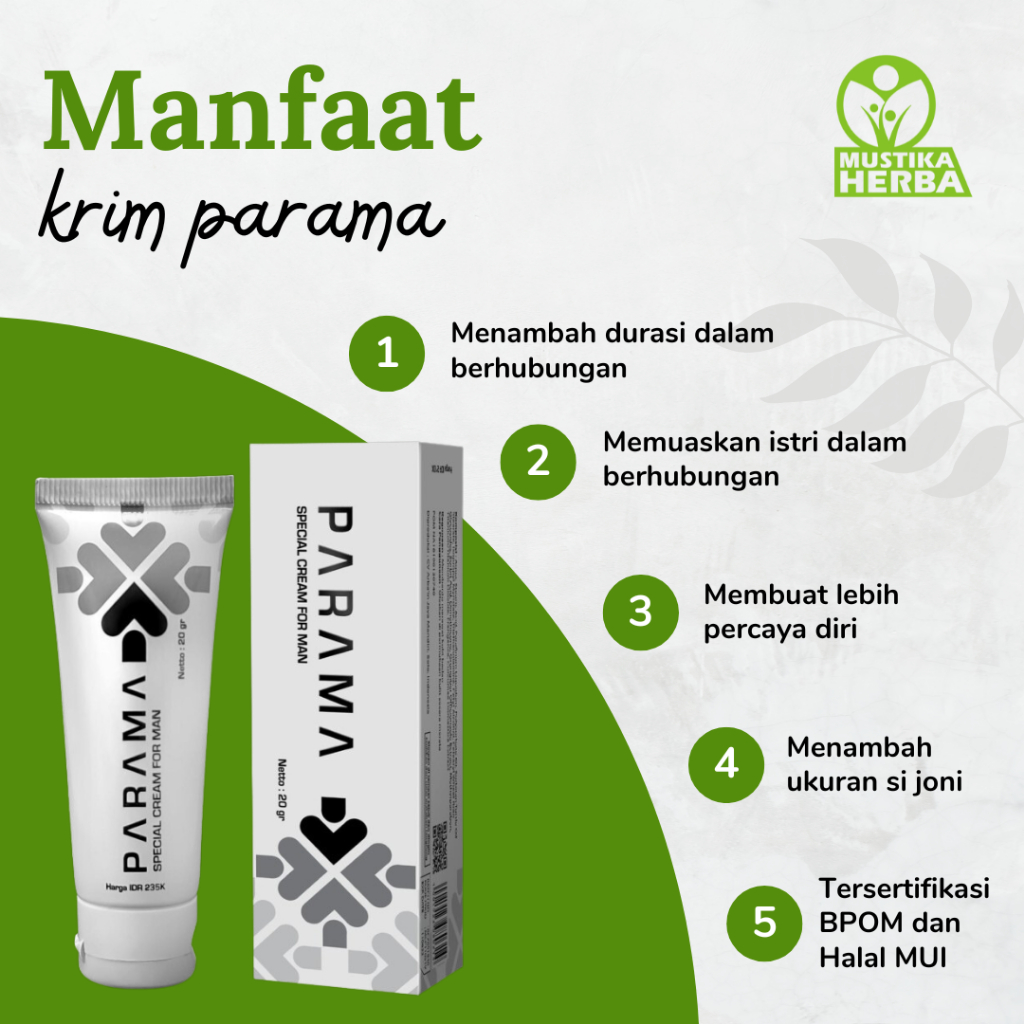 PARAMA CREAM Original Asli Obat Kuat Pria Krim Oles Anti Ejakulasi Dini Tahan Lebih Lama Ampuh