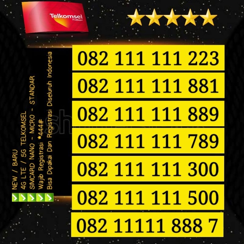 NOMOR CANTIK SIMPATI 4G LTE 5G TELKOMSEL SIMPATI CANTIK KARTU PERDANA SIMPATI NOCAN SIMPATI ABAB NOM
