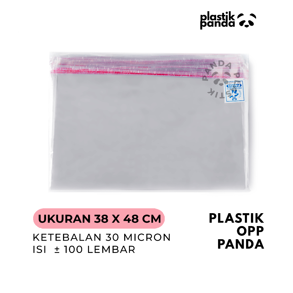 Plastik OPP Panda 38x48 Tebal 30 Micron per Sisi Plastik Kemasan Seragam Batik Dress Bridesmaid Panj