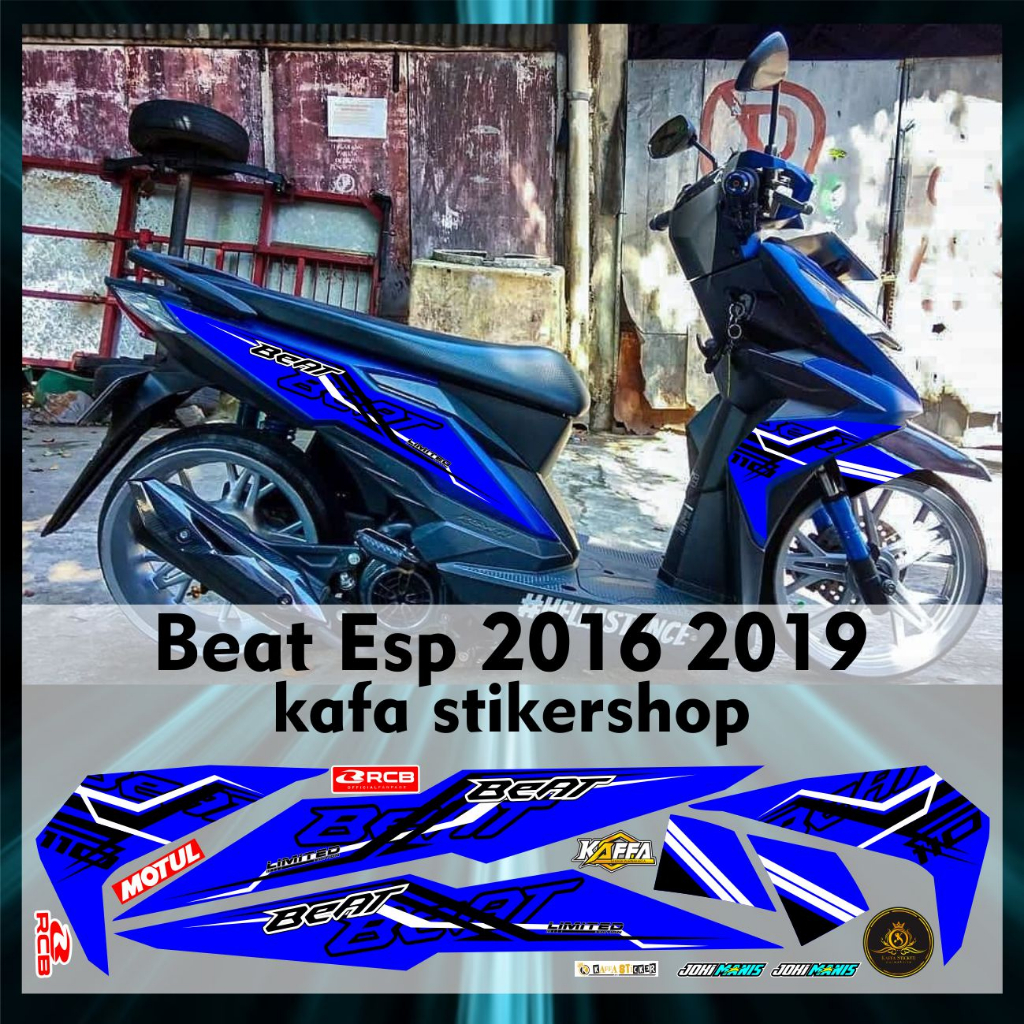 Stiker Striping Variasi Beat ESP Beat NEW Sticker Beat Street Esp Liat Variasi List Biru