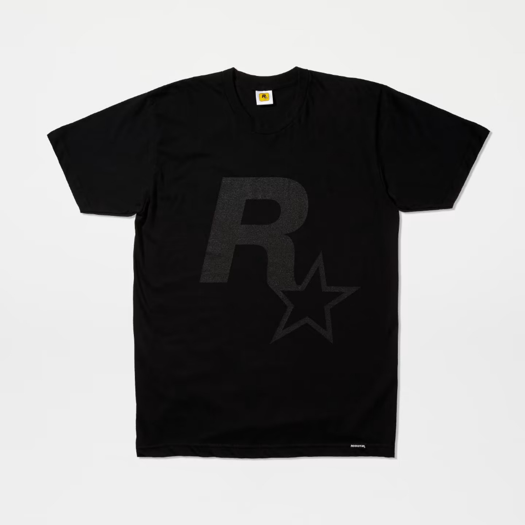 BAJU KAOS Rockstar Logo Black Out Tee
