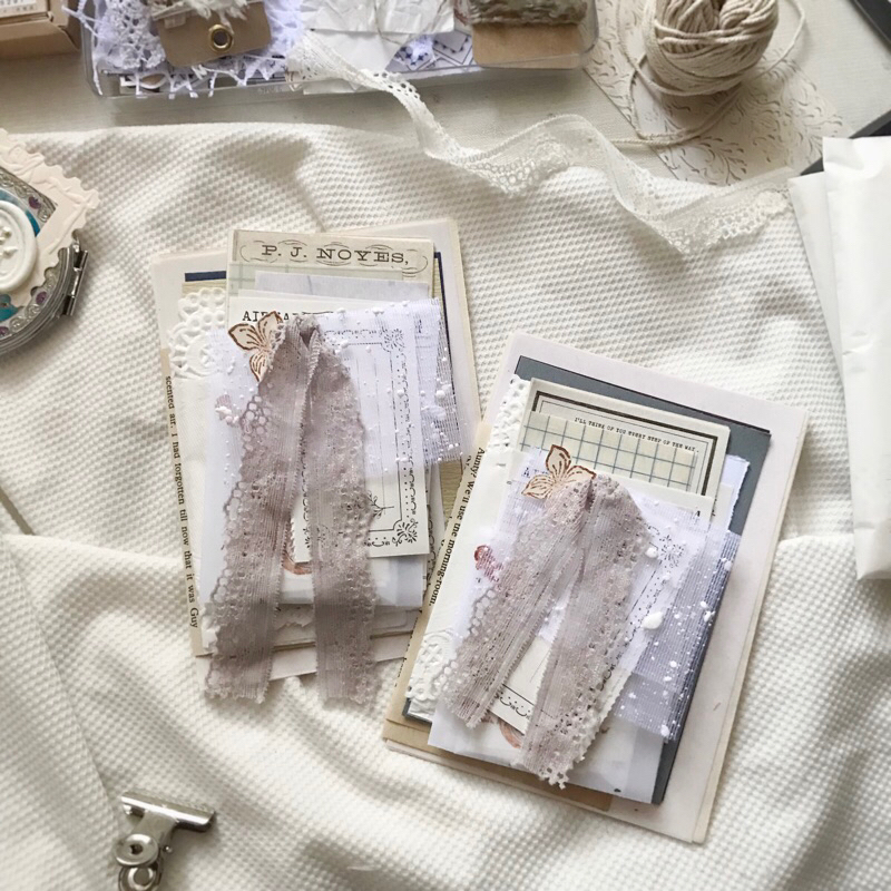 

Scrapbook Journal Kit Set Mini paper bundle ED.1 dekorasi scrapbook Light vintage minimalism