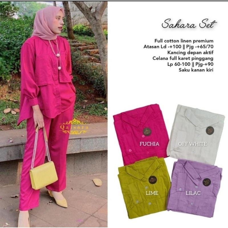 Baju Setelan Wanita One Set Sahara Set Polos Busui