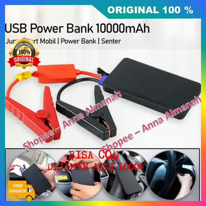 PROMO Jumper Aki Mini Portable  Mobil dan Motor Power Bank dengan Senter Led VRtec 100% ASLI ORIGINA