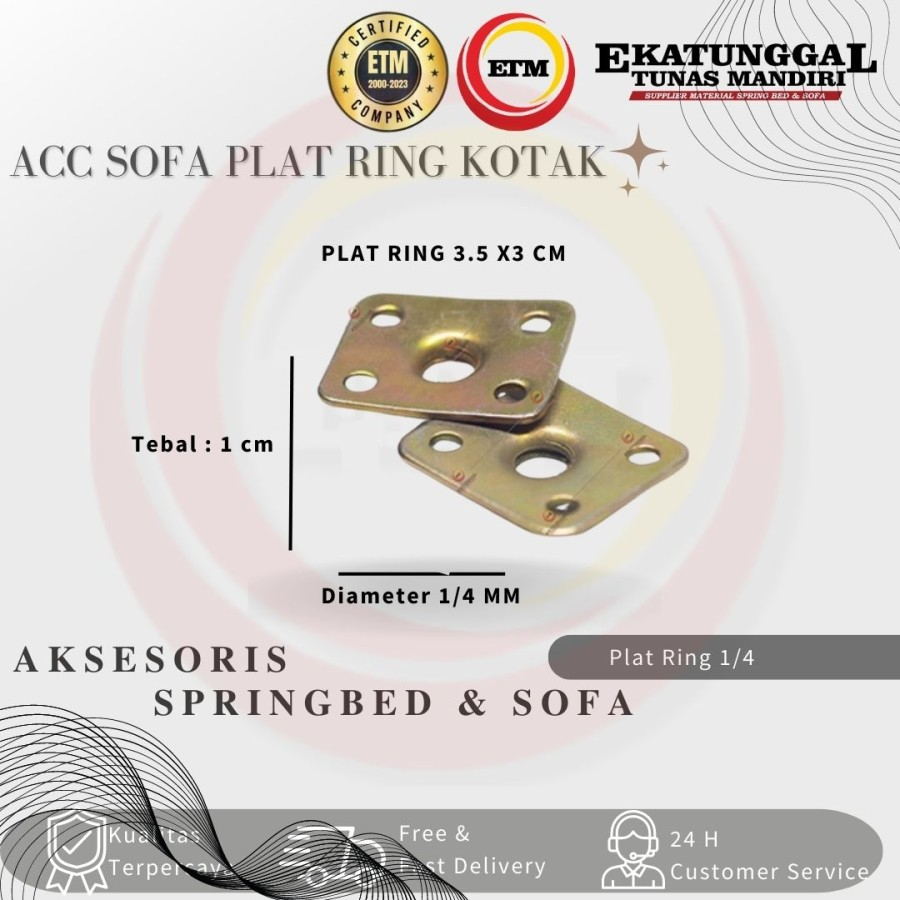 Plat Besi Ring Kaki Kursi Spingbed Kotak