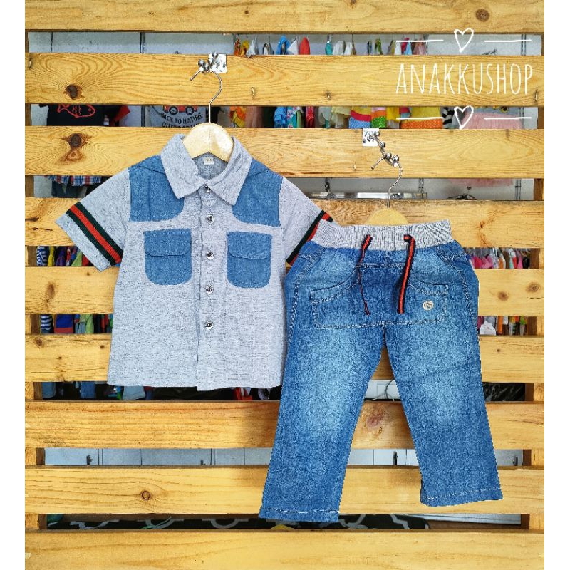 setelan baju anak cowok/one set anak cowok