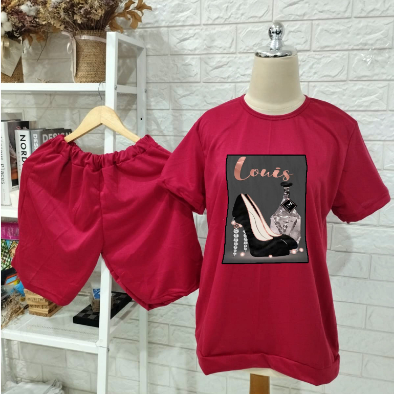 agen_fashion123 SETELAN WANITA LENGAN PENDEK LOVIS BABYTERRY TERBARU